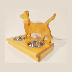 dachshund water&food stand - pine shade