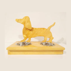 dachshund water&food stand - pine shade