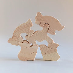 decorative "fit the parts" game - bear cubs playing