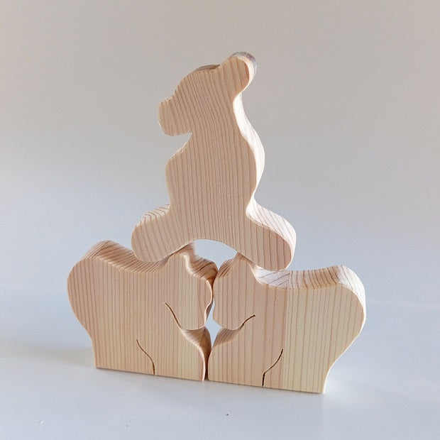 decorative "fit the parts" game - bear cubs playing