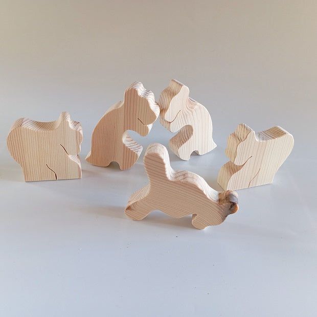 decorative "fit the parts" game - bear cubs playing