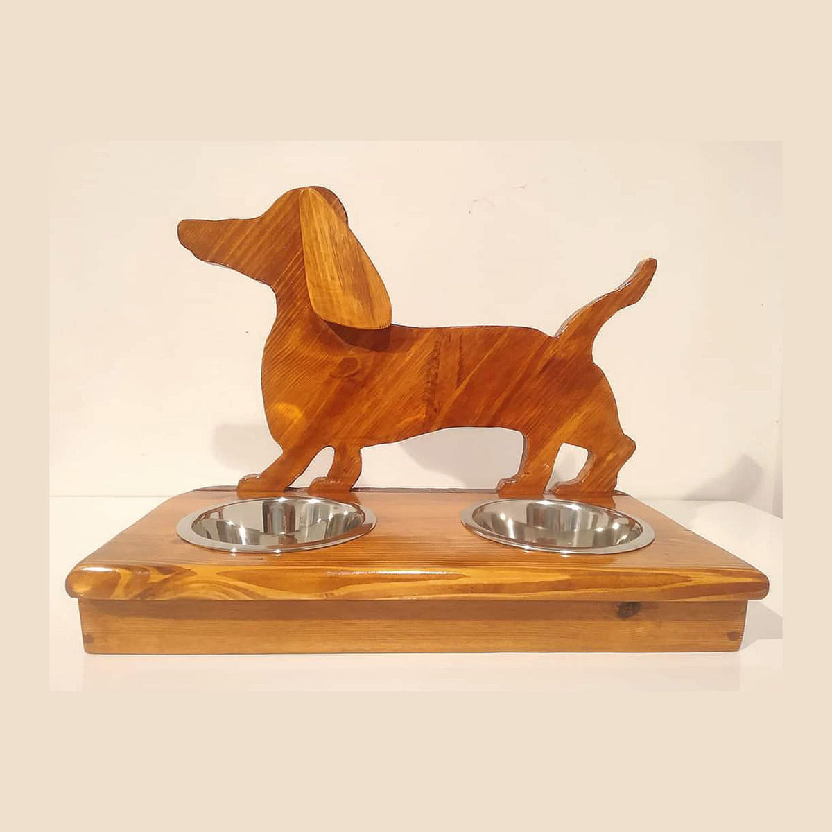 dachshund water&food stand - red cherry