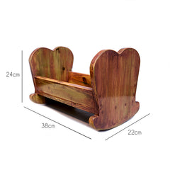 doll cradle - heart - light walnut